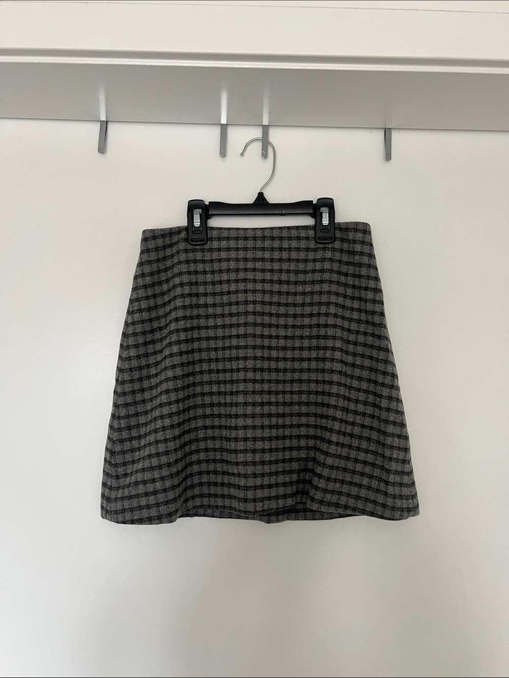 Wilfred Gray Plaid A-Line Mini Skirt